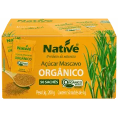 Açúcar Mascavo Orgânico 50 saches NATIVE 200g