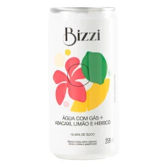 Água com Gás Sabor Abacaxi , Limão e Hibisco BIZZI - 269ml