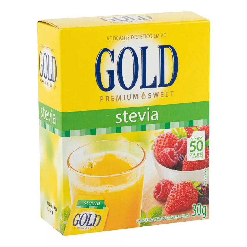 Adoçante  Stevia em Po GOLD 50 envelopes